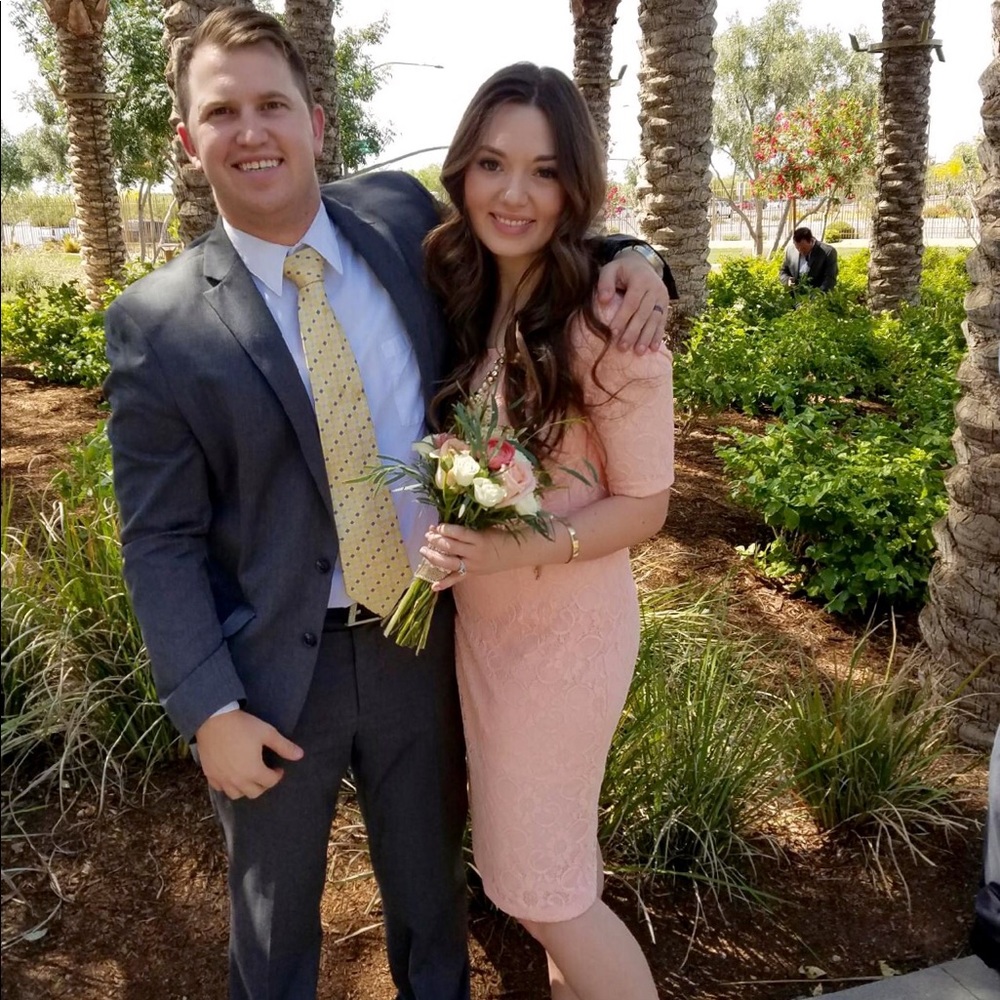 MikaRose salmon lace dress